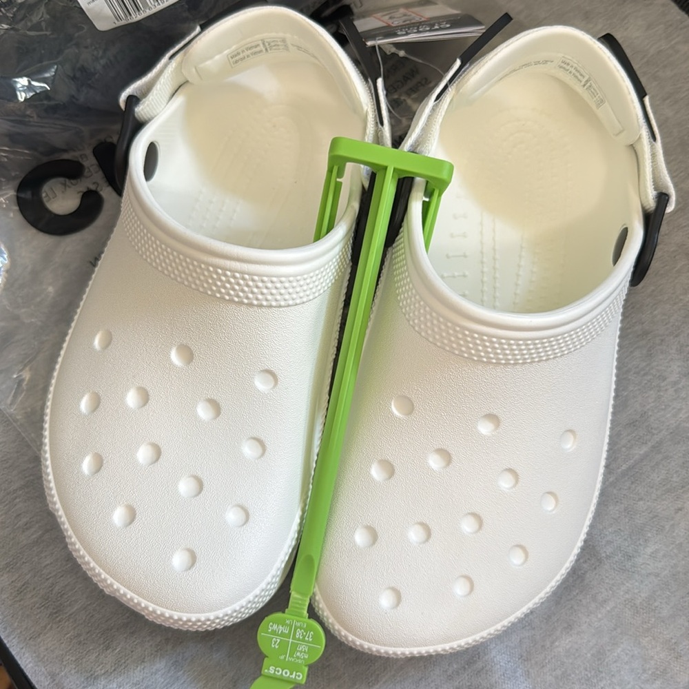 CROCS Adult Classic On-The-Clock Work Slip-On Clogs, Unisex, White